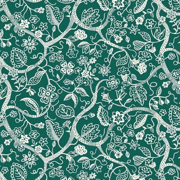 Tree of Cascading Leaves Green Quilting Liberty Fabrics