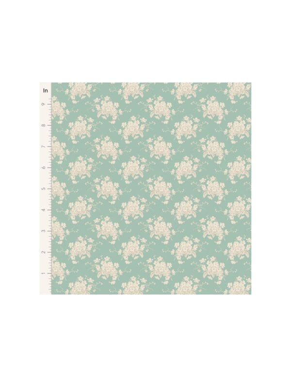 Tilda Sunday Brunch White Flower Teal