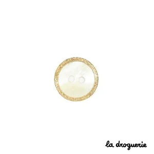 Botones nácar y oro 22 mm
