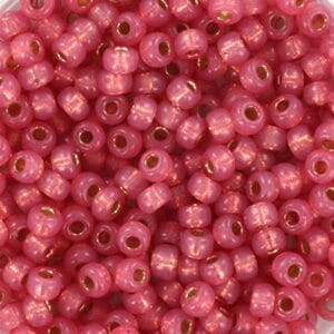 MIYUKI seed beads 8/0 Silverlined dyed Pink