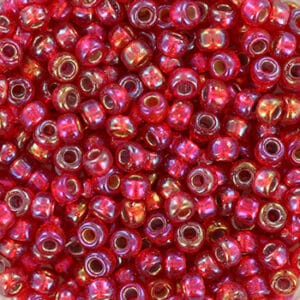 MIYUKI seed beads 8/0 Silverlined dyed Flamed Red