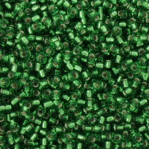 MIYUKI seed beads 8/0 Silverlined verde