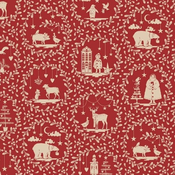 Tela Tilda Paperscenes Burgundy