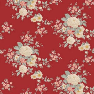 Tela Tilda Merry Little Christmas Carol Burgundy