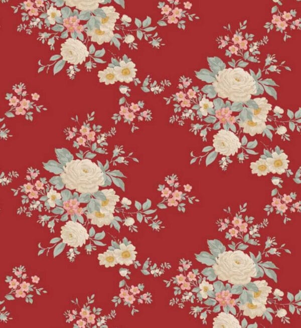 Tela Tilda Merry Little Christmas Carol Burgundy