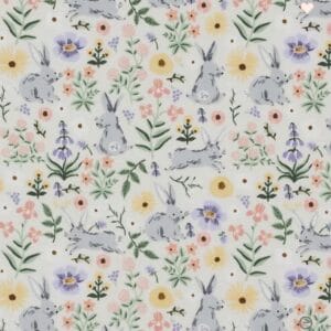 Bunny Floral Cotton Cream Fabric Tela Rifle Paper Co