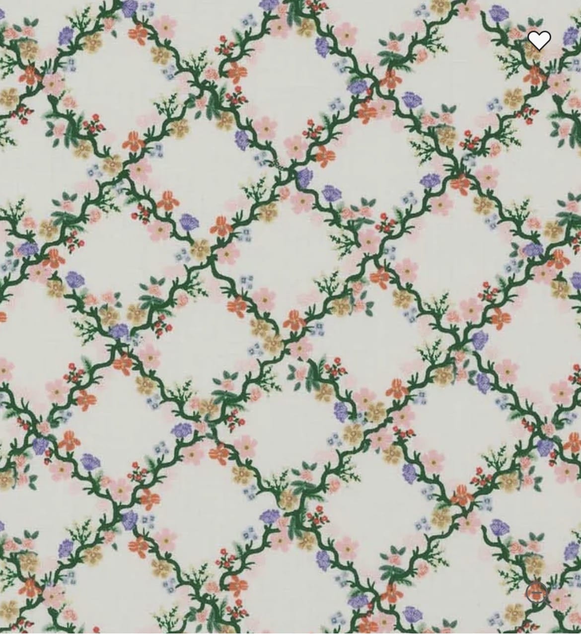Floral Trellis Cotton Fabric Tela Rifle Paper Co