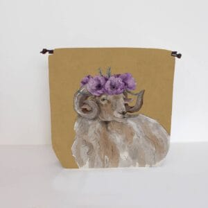 Lou The Sheep Ocre bolsa de proyecto The Blue Rabbit House